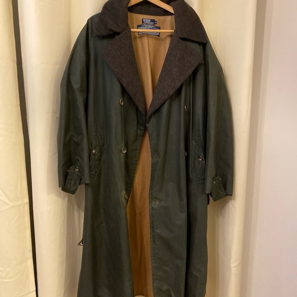 Ralph Lauren Polo oiled Cotton Overcoat with Genuine Alpaca Fur Color. - Picture 3 of 5